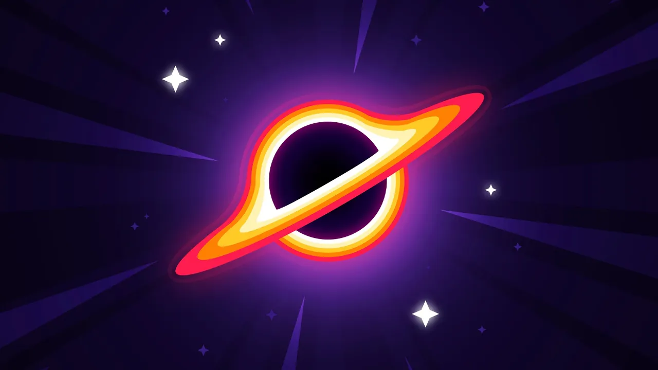Singularity album visual with a glowing black hole